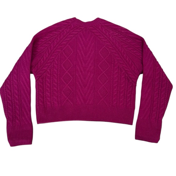 NWT Rag & Bone Pierce Cashmere Cable Sweater in Plum Size Extra Large - Picture 6 of 13